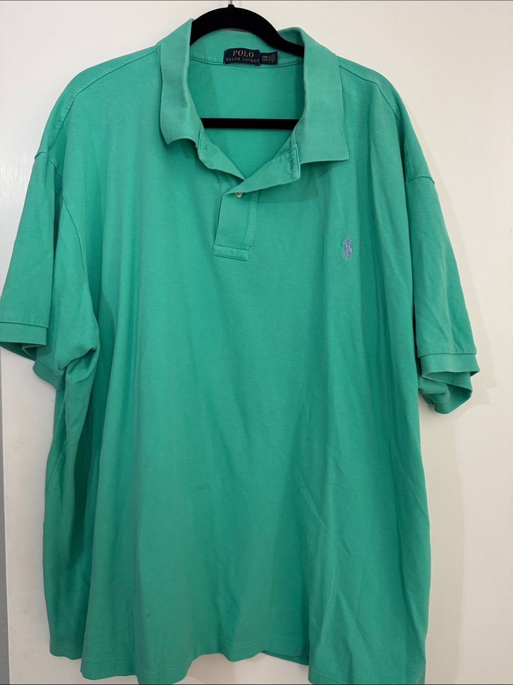 Polo by Ralph Lauren Teal Short-Sleeve Pique Polo with Lilac Logo
